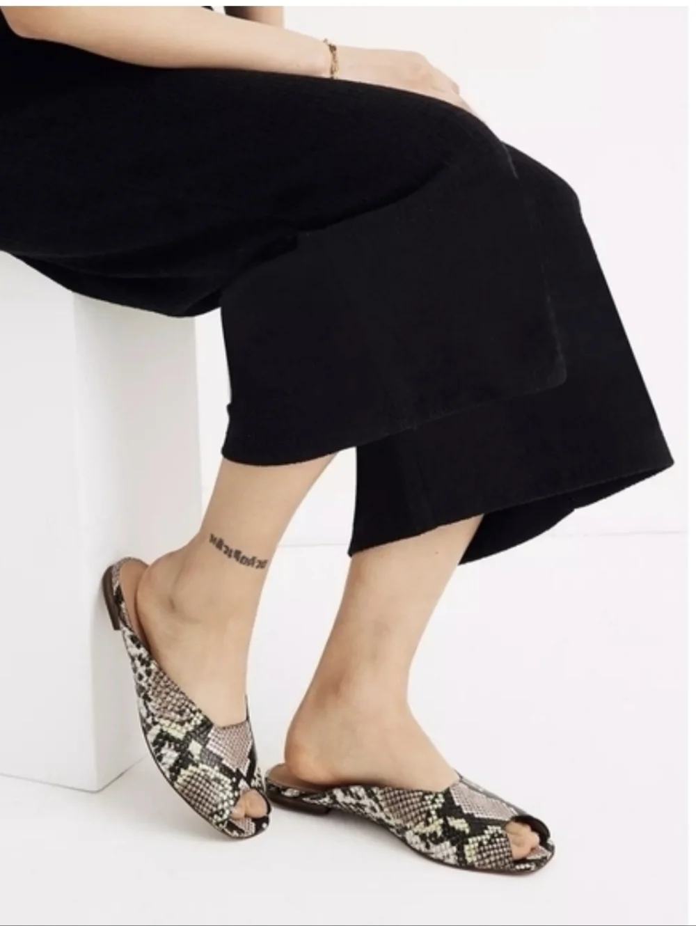 Madewell Erica Peep Toe Snakeskin Flats - Picture 13 of 14